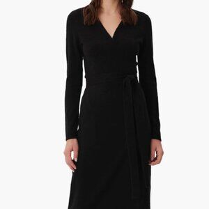 Diane von Furstenberg Astrid Long Sleeve Wool & Cashmere Wrap Sweater Dress M